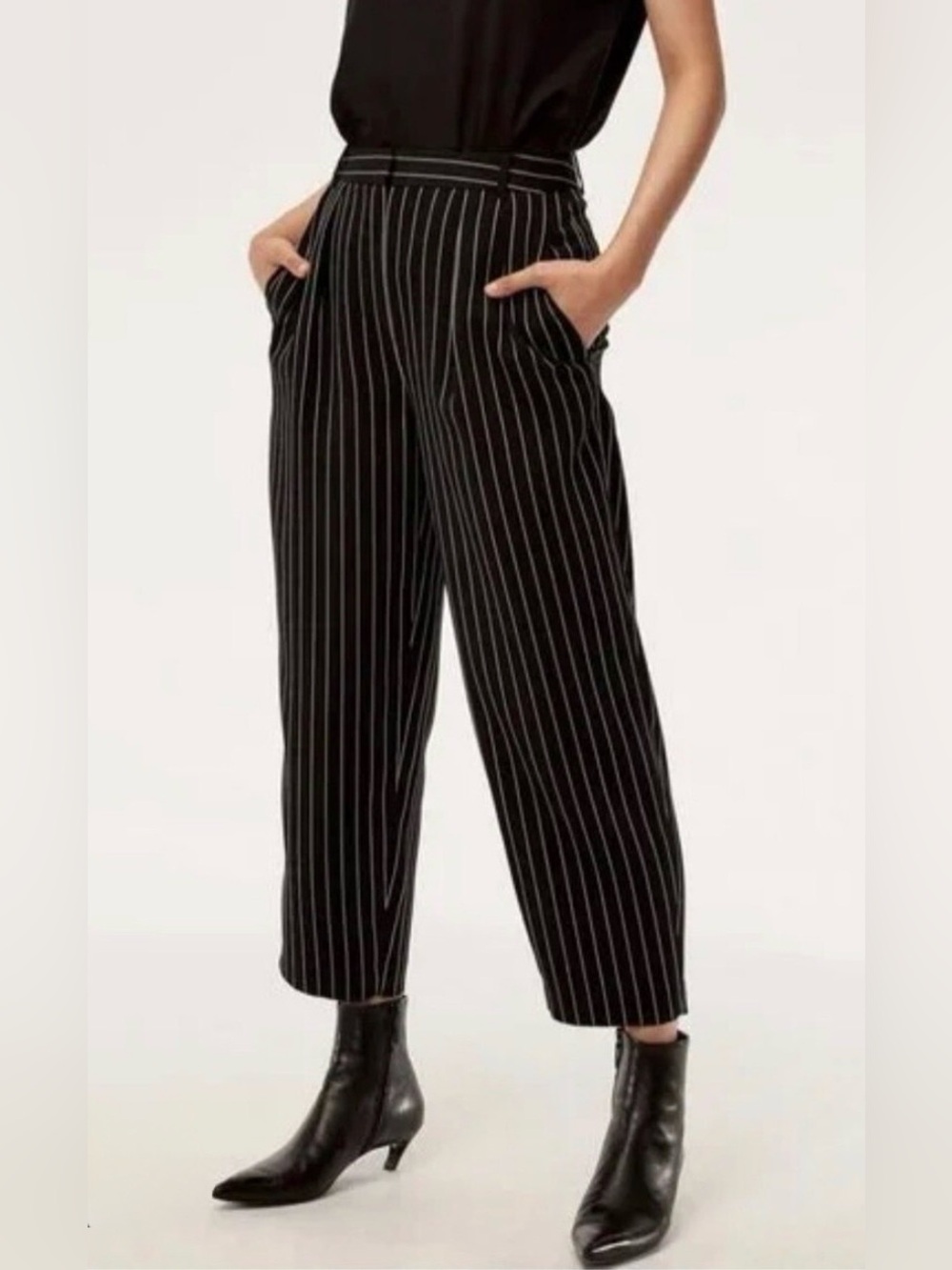 Artzia Wilfred Modesto Striped Dress Pants cashmere/wool blend NWOT